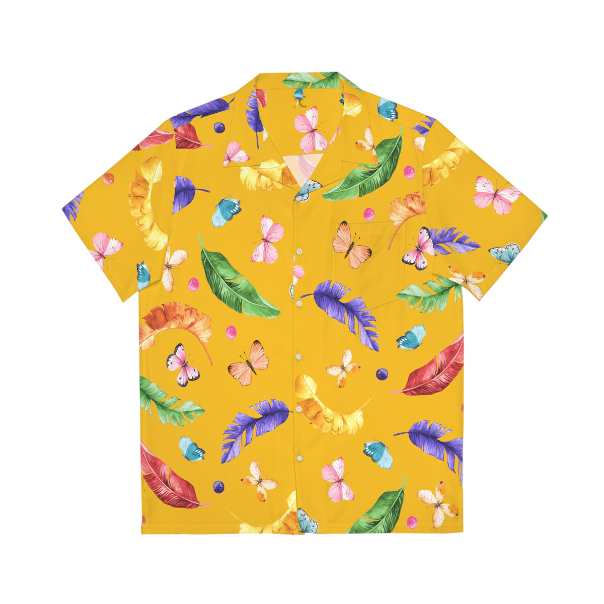 The Tropical Butterfly Button Up - Yellow Orange